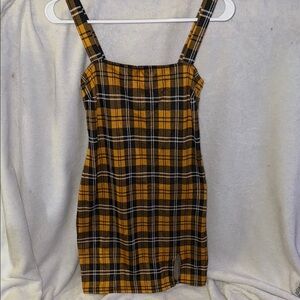 Forever21 Plaid Yellow and Black Women's Dress